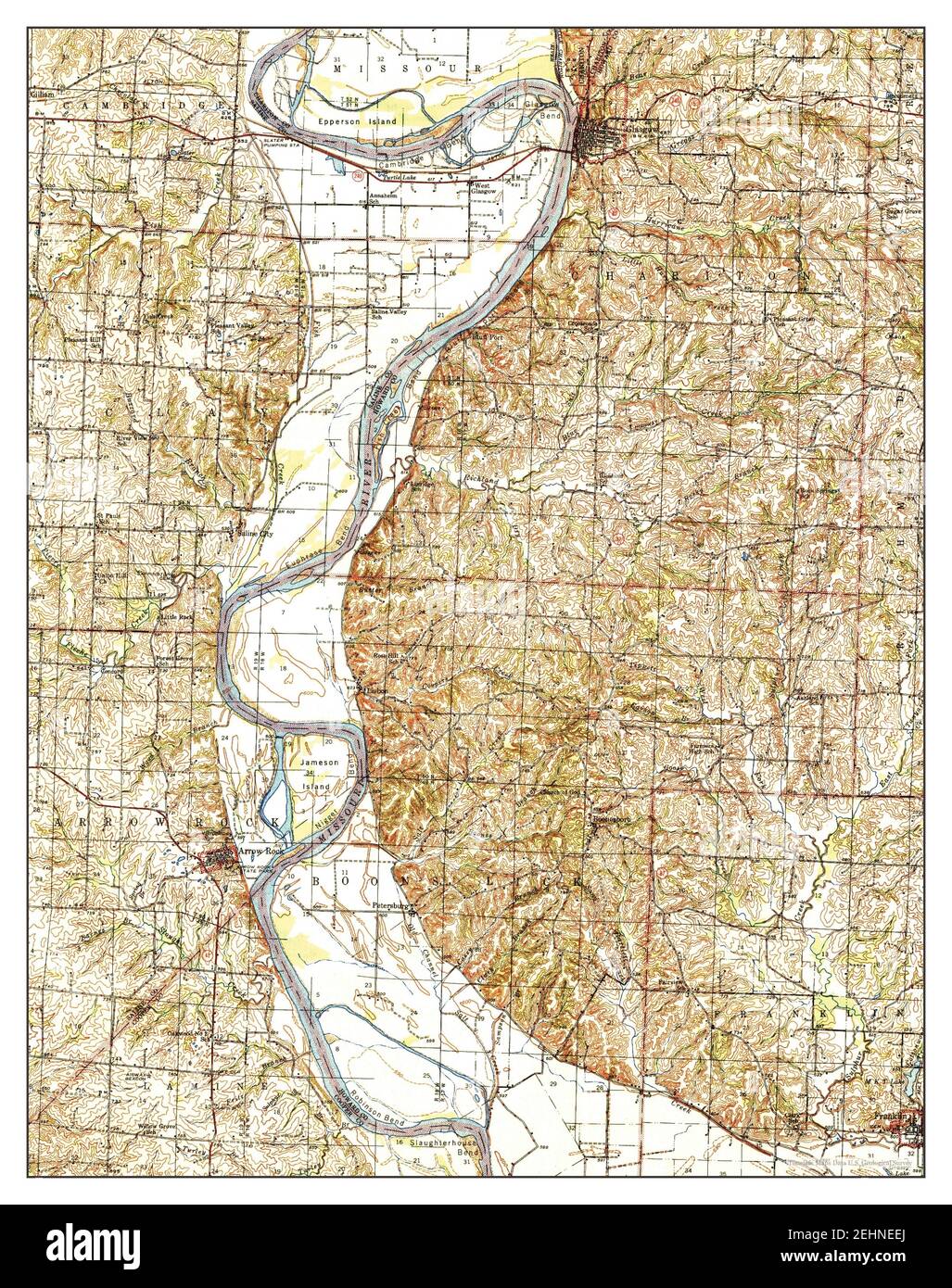 Glasgow, Missouri, map 1947, 162500, United States of America by