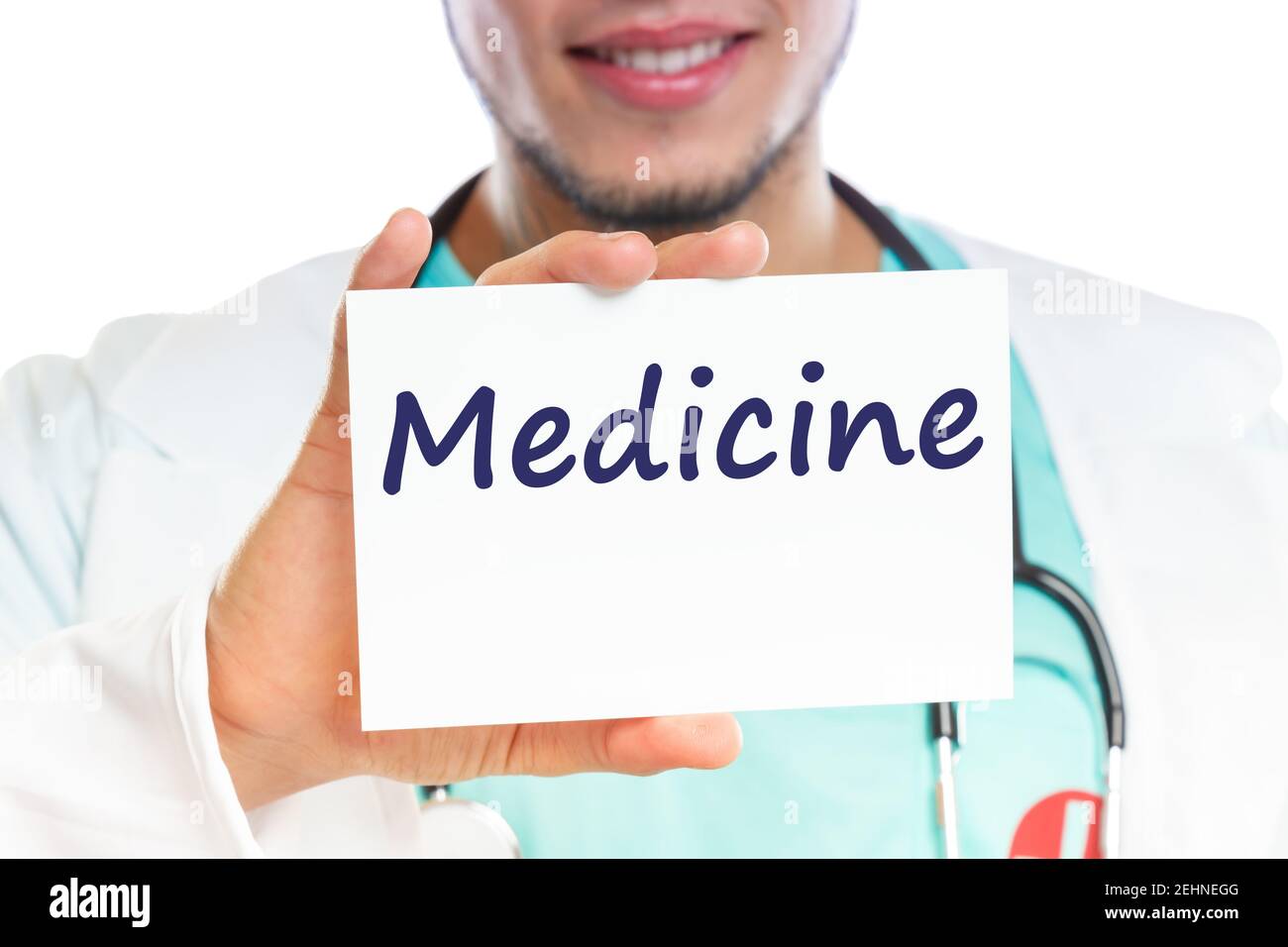 Medicine diagnosis disease ill illness healthy health doctor with sign Stock Photo