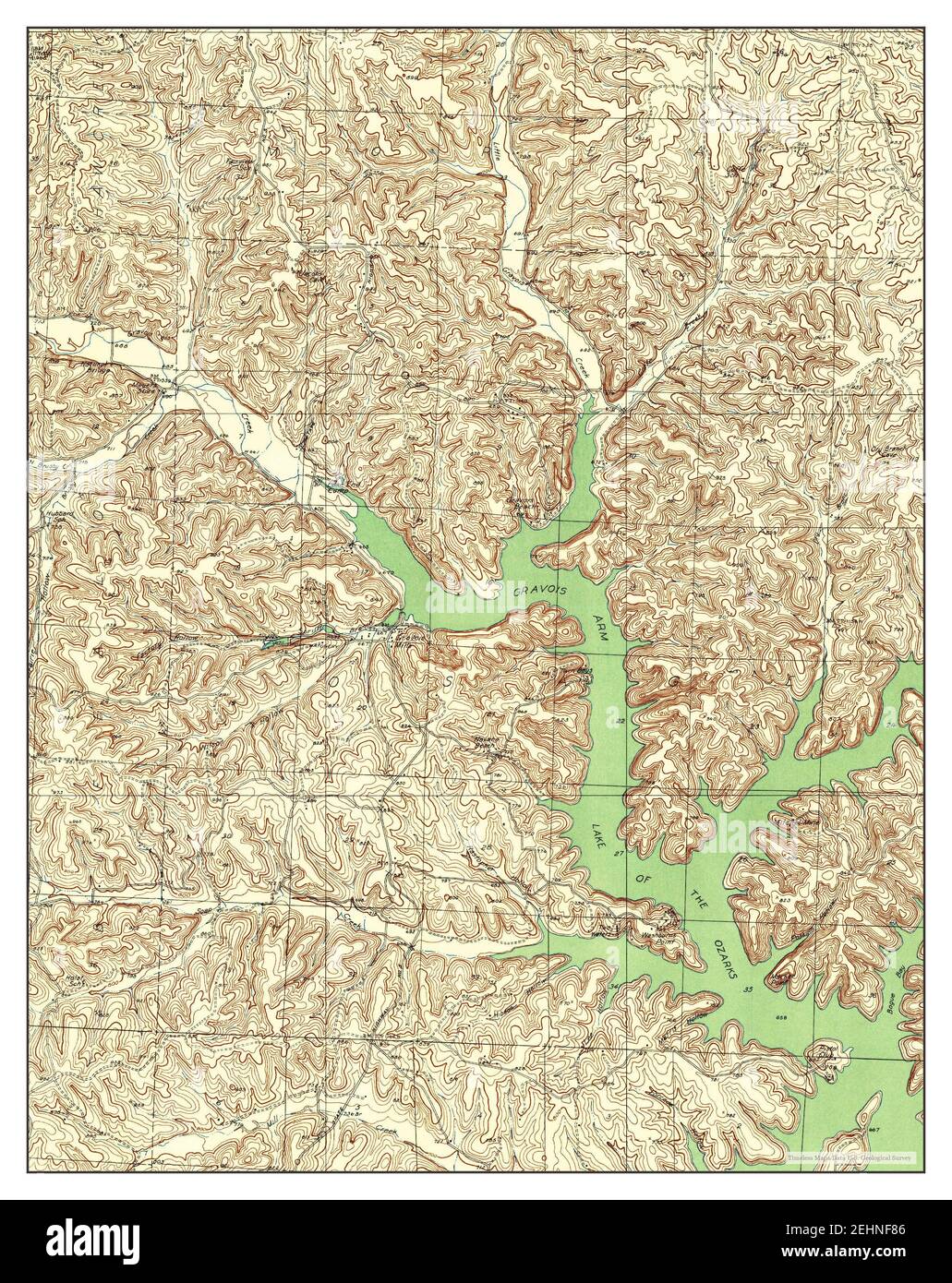 Gravois Mills, Missouri, map 1935, 124000, United States of America by