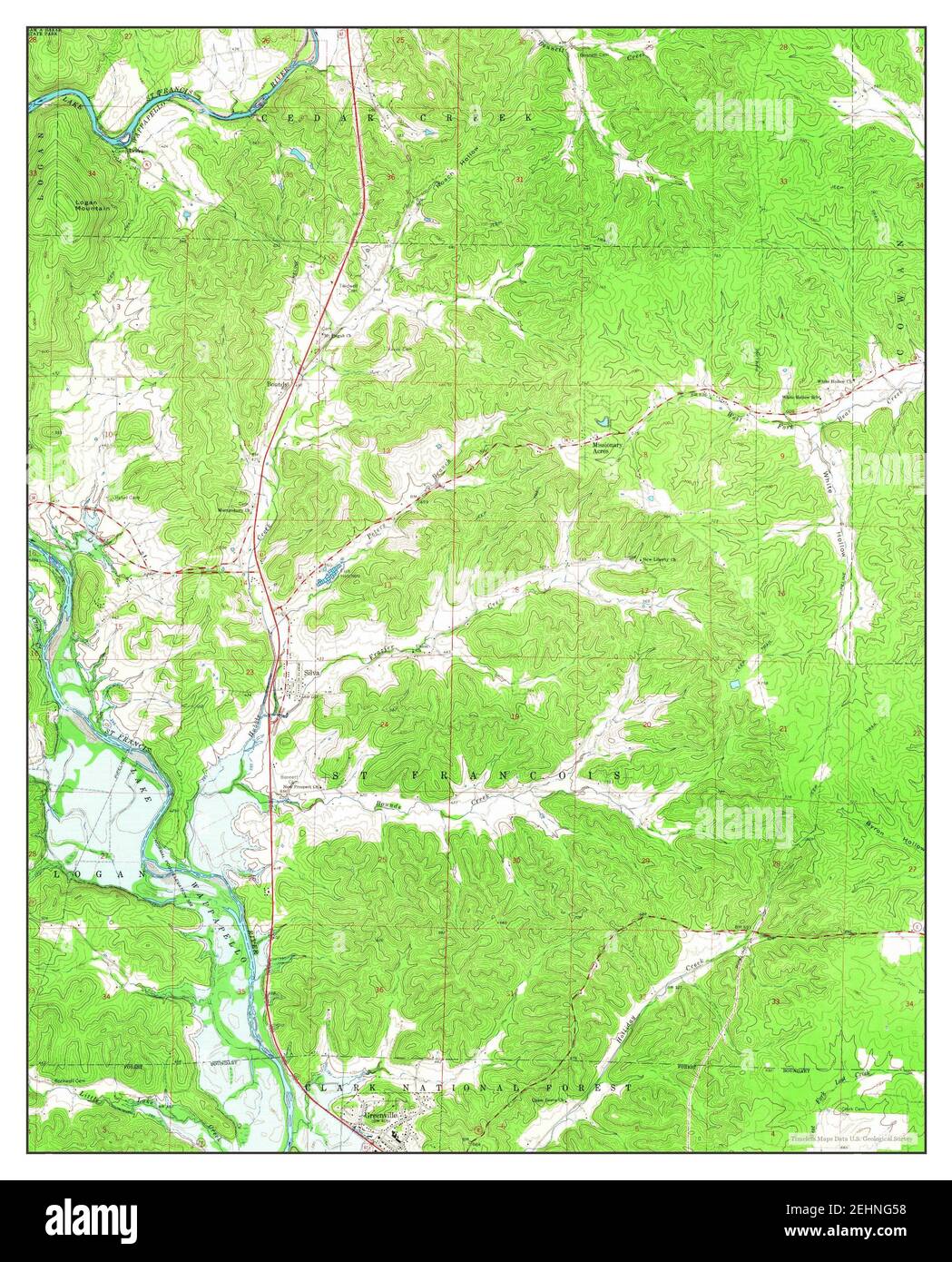 Greenville, Missouri, map 1966, 124000, United States of America by