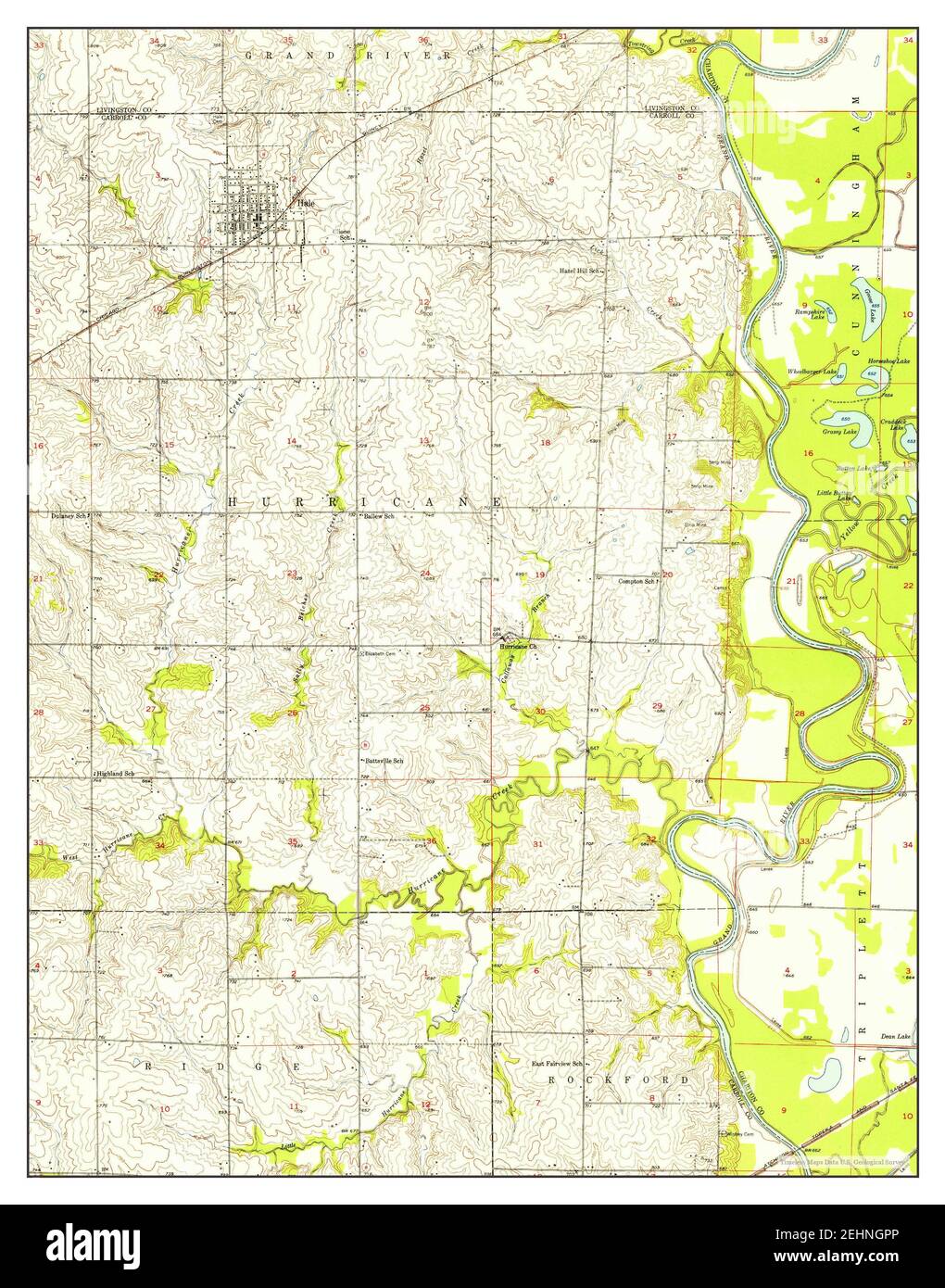 Hale, Missouri, map 1950, 124000, United States of America by Timeless