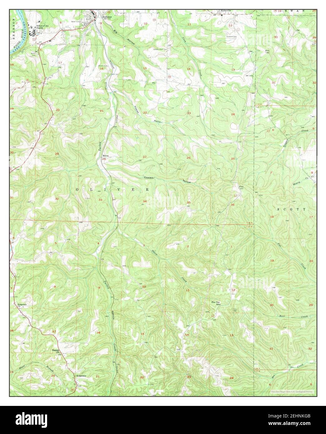 Hollister, Missouri, map 1956, 124000, United States of America by