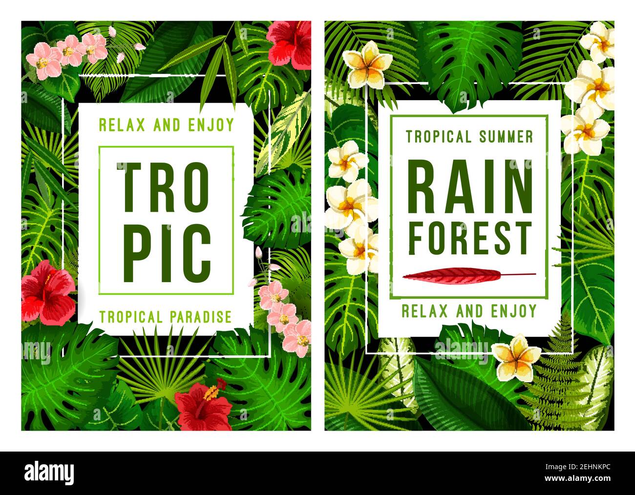 Summer tropical beach vacation poster for exotic holiday template ...