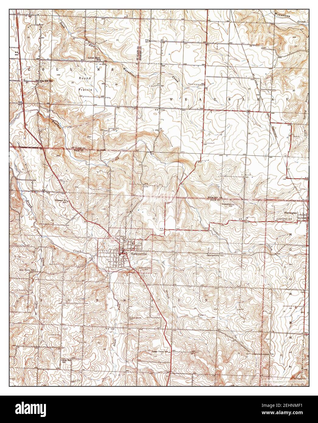 Humansville, Missouri, map 1944, 124000, United States of America by