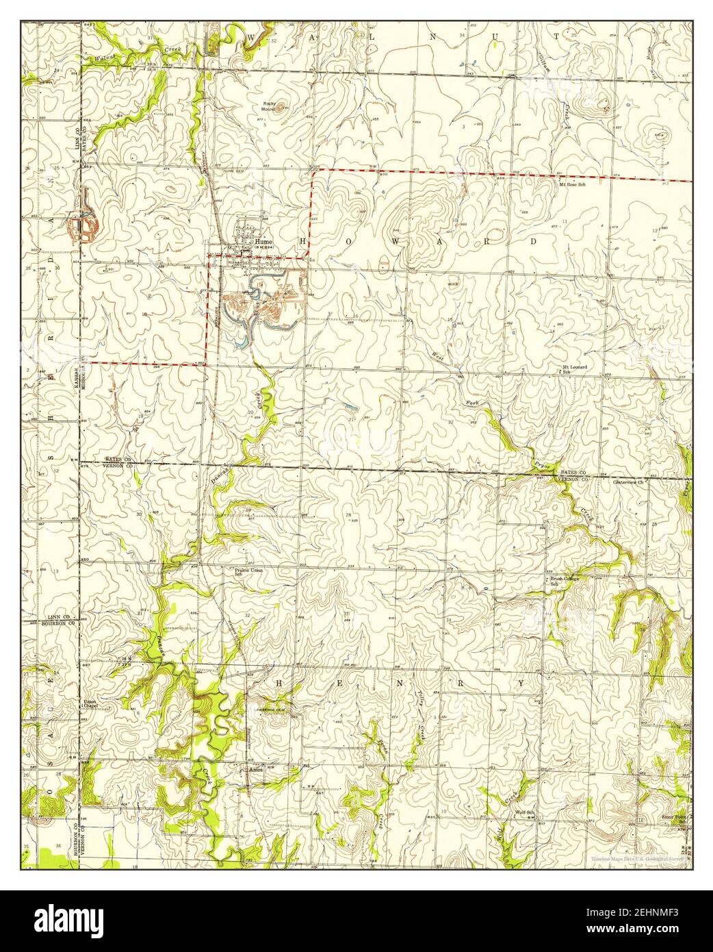 Hume, Missouri, map 1940, 1:24000, United States of America by Timeless Maps, data U.S. Geological Survey Stock Photo