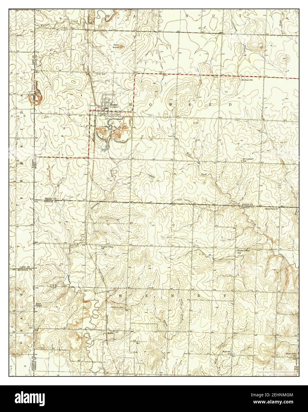 Hume, Missouri, map 1940, 1:24000, United States of America by Timeless Maps, data U.S. Geological Survey Stock Photo