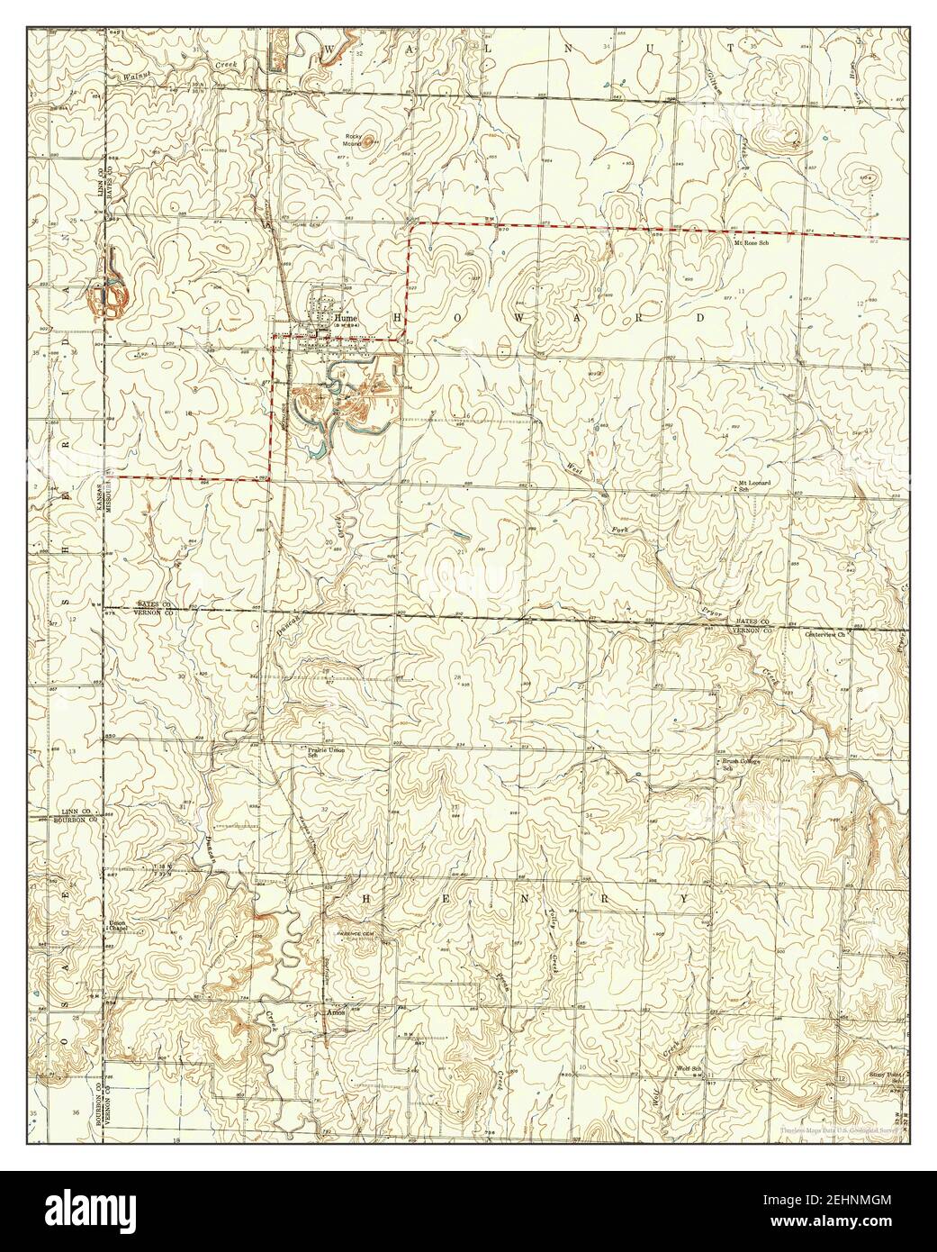 Hume, Missouri, map 1940, 124000, United States of America by Timeless