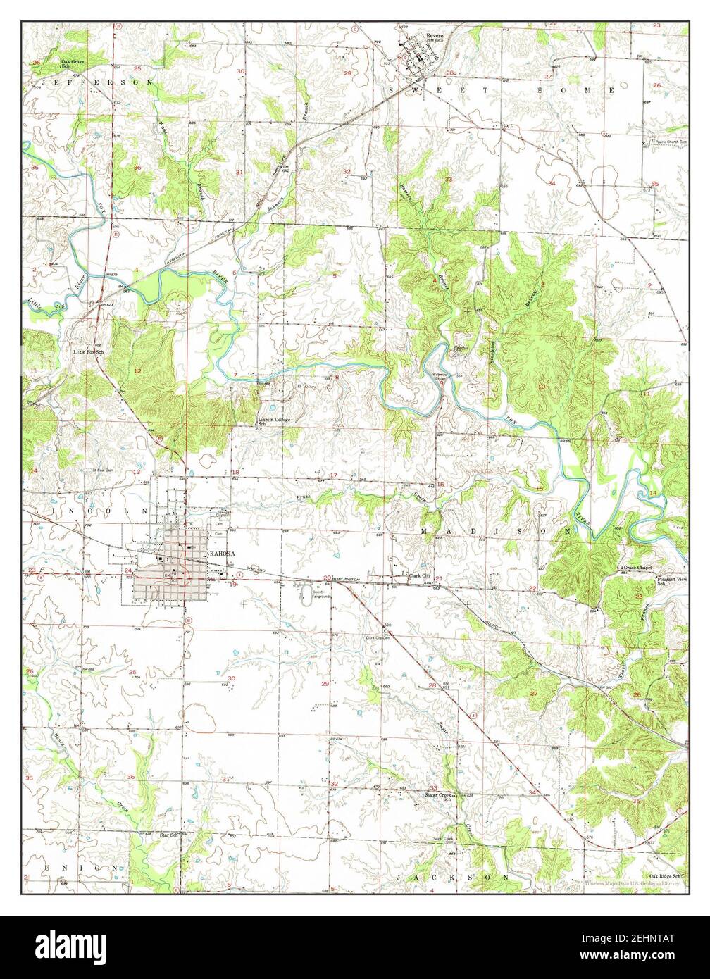 Kahoka, Missouri, map 1950, 124000, United States of America by