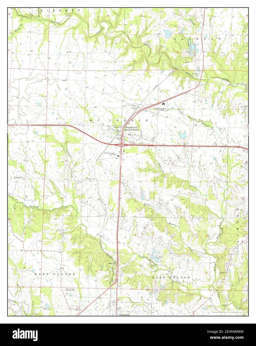 Kingdom City, Missouri, map 1973, 124000, United States of America by