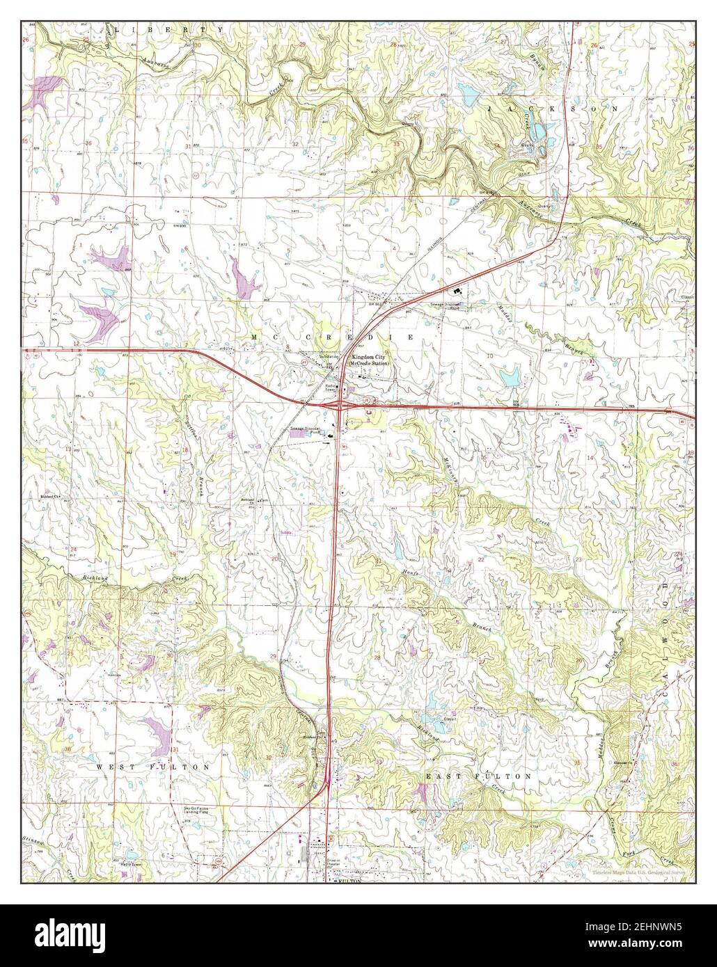 Kingdom City, Missouri, map 1973, 124000, United States of America by