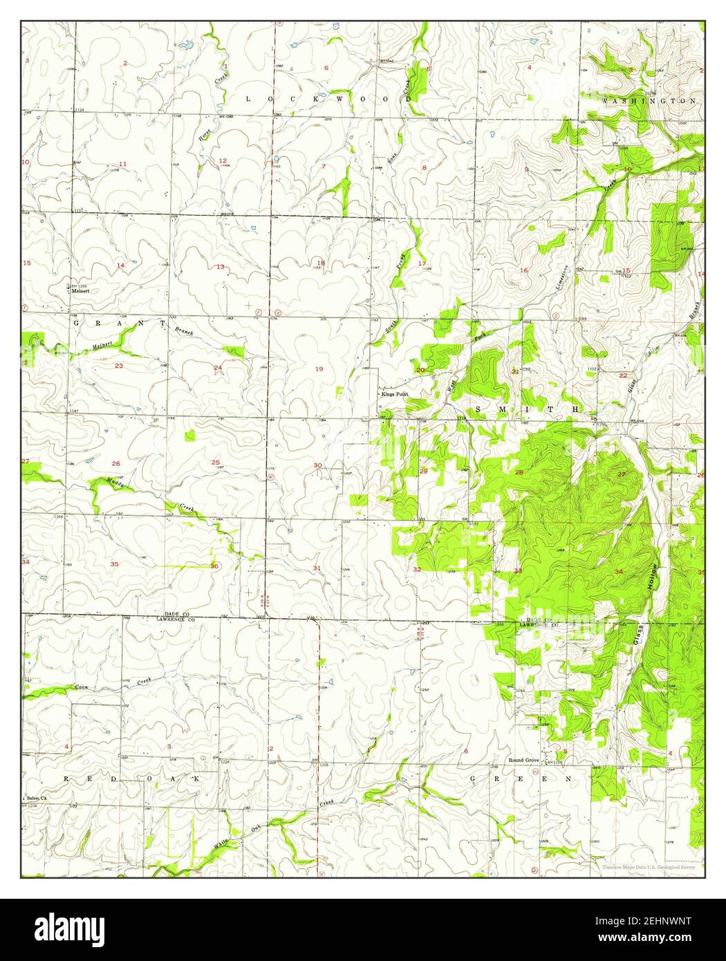 Kings Point, Missouri, map 1956, 1:24000, United States of America by Timeless Maps, data U.S. Geological Survey Stock Photo