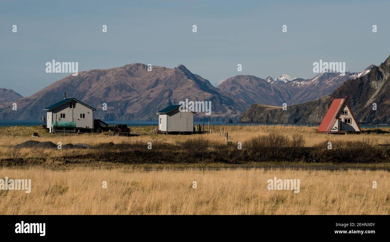 Pasagshak Bay village, Kodiak Island Stock Photo Alamy