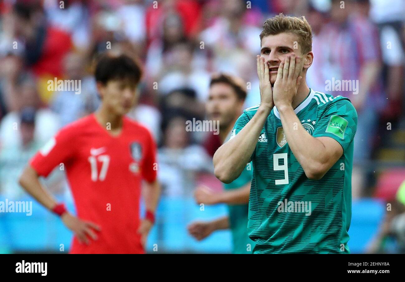 Soccer Football - World Cup - Group F - South Korea vs Germany - Kazan Arena, Kazan, Russia - June 27, 2018   Germany's Timo Werner reacts after a chance   REUTERS/Michael Dalder Stock Photo