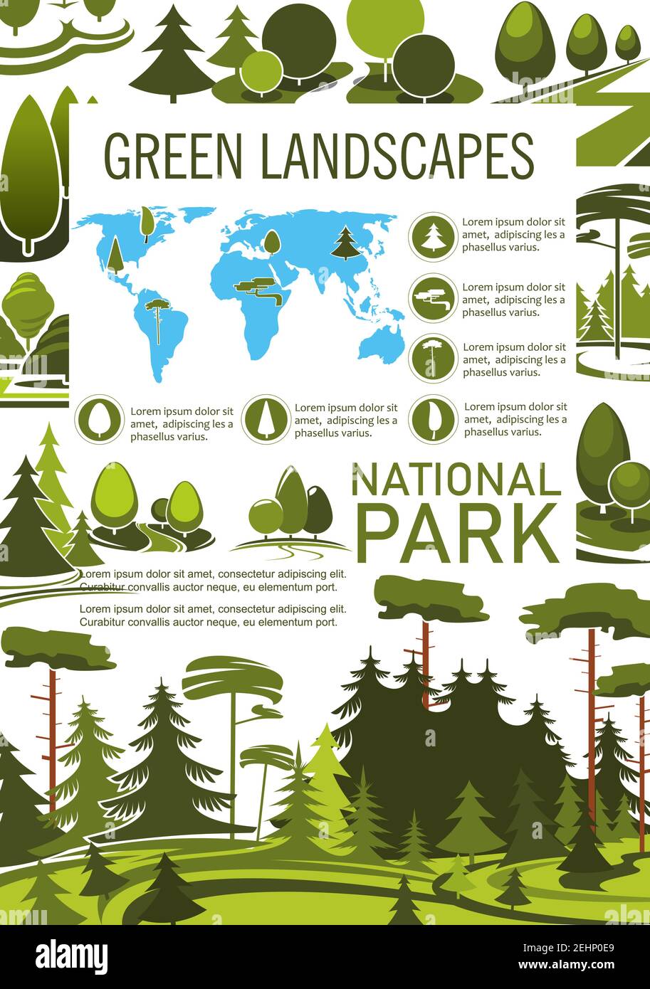 National park green nature landscape poster for landscaping 