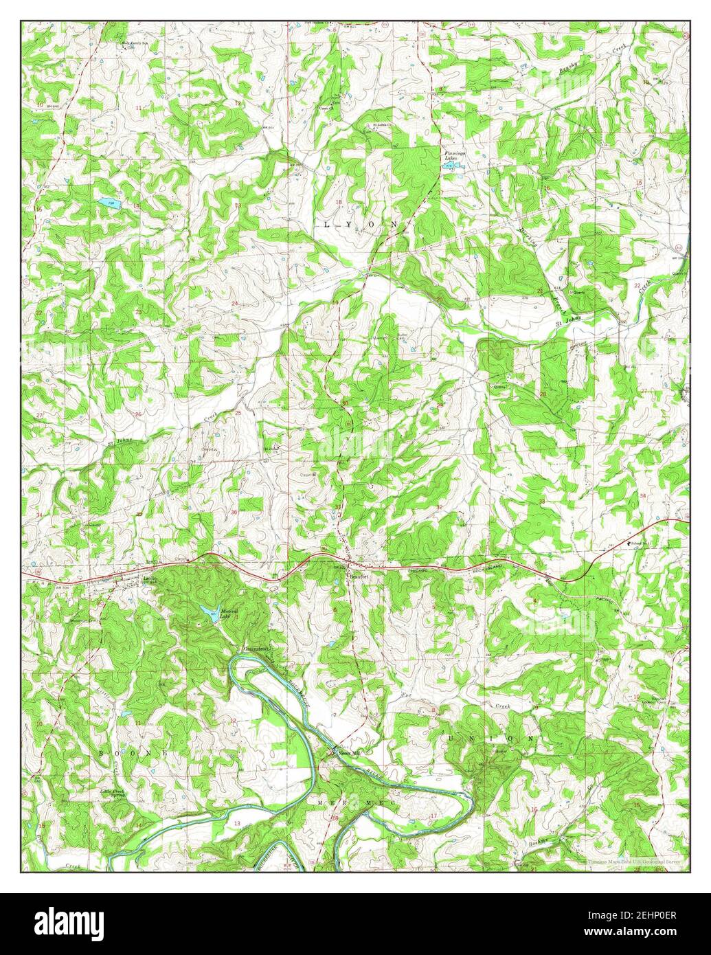 Leslie, Missouri, map 1966, 124000, United States of America by