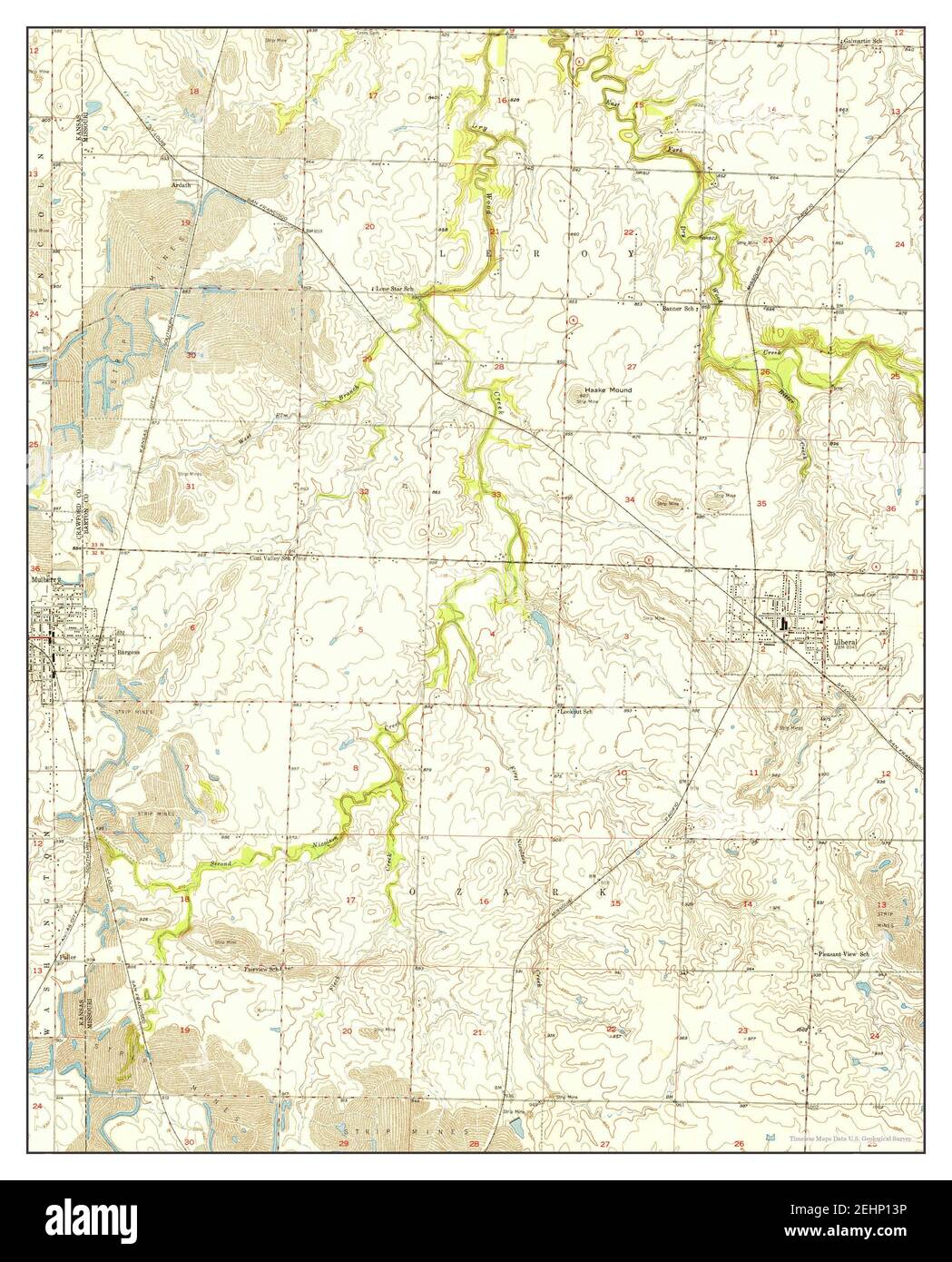 Liberal, Missouri, map 1950, 124000, United States of America by Timeless Maps, data U.S