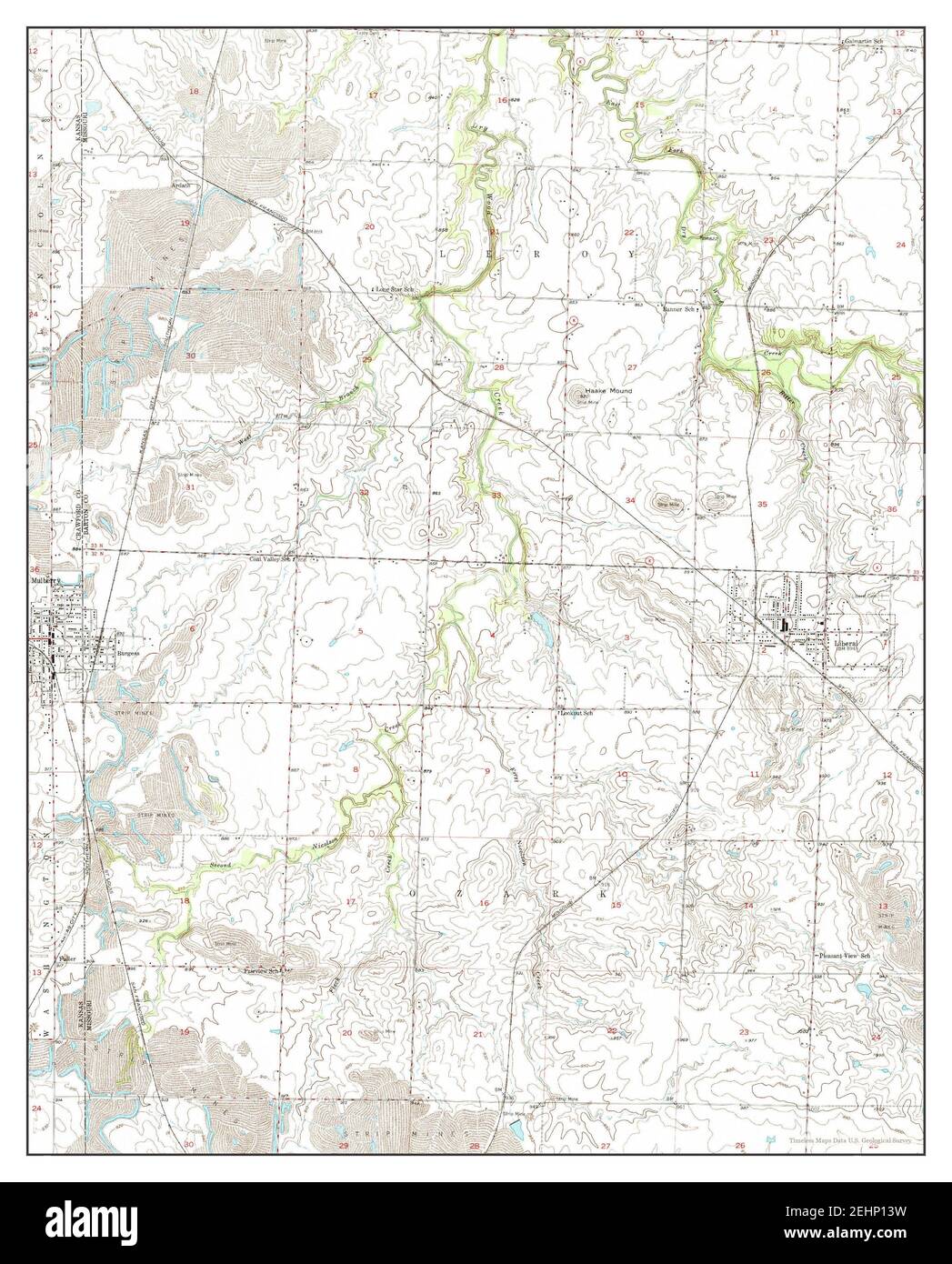 Liberal, Missouri, map 1950, 124000, United States of America by