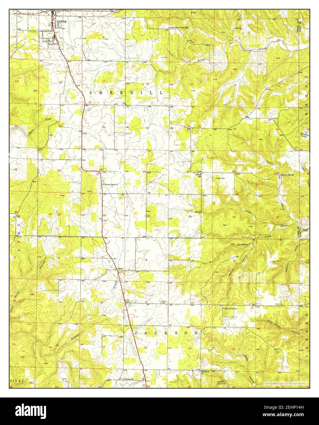 Licking, Missouri, map 1951, 124000, United States of America by