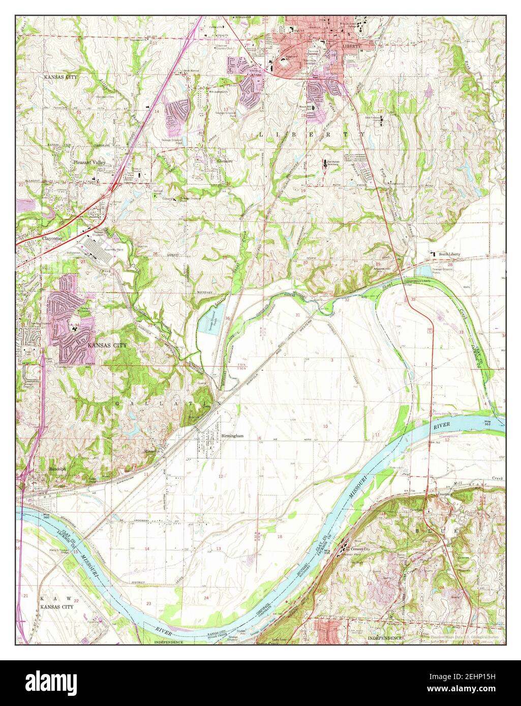 Liberty, Missouri, map 1965, 124000, United States of America by