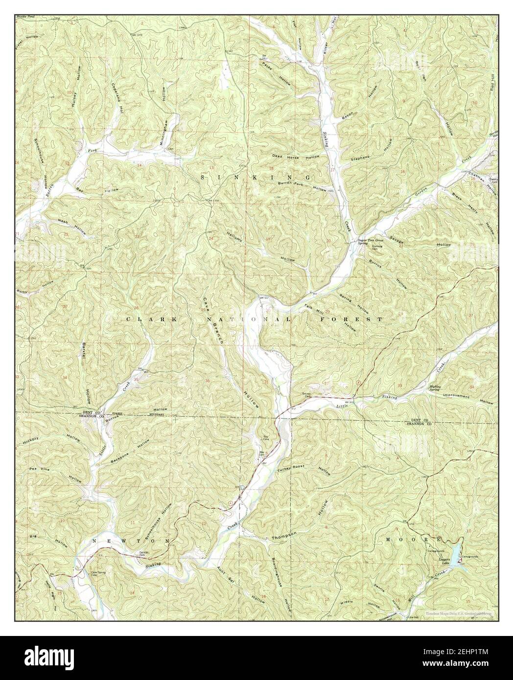 Loggers Lake, Missouri, map 1967, 124000, United States of America by