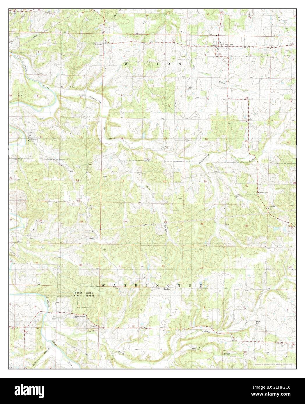 Long Lane, Missouri, map 1982, 124000, United States of America by