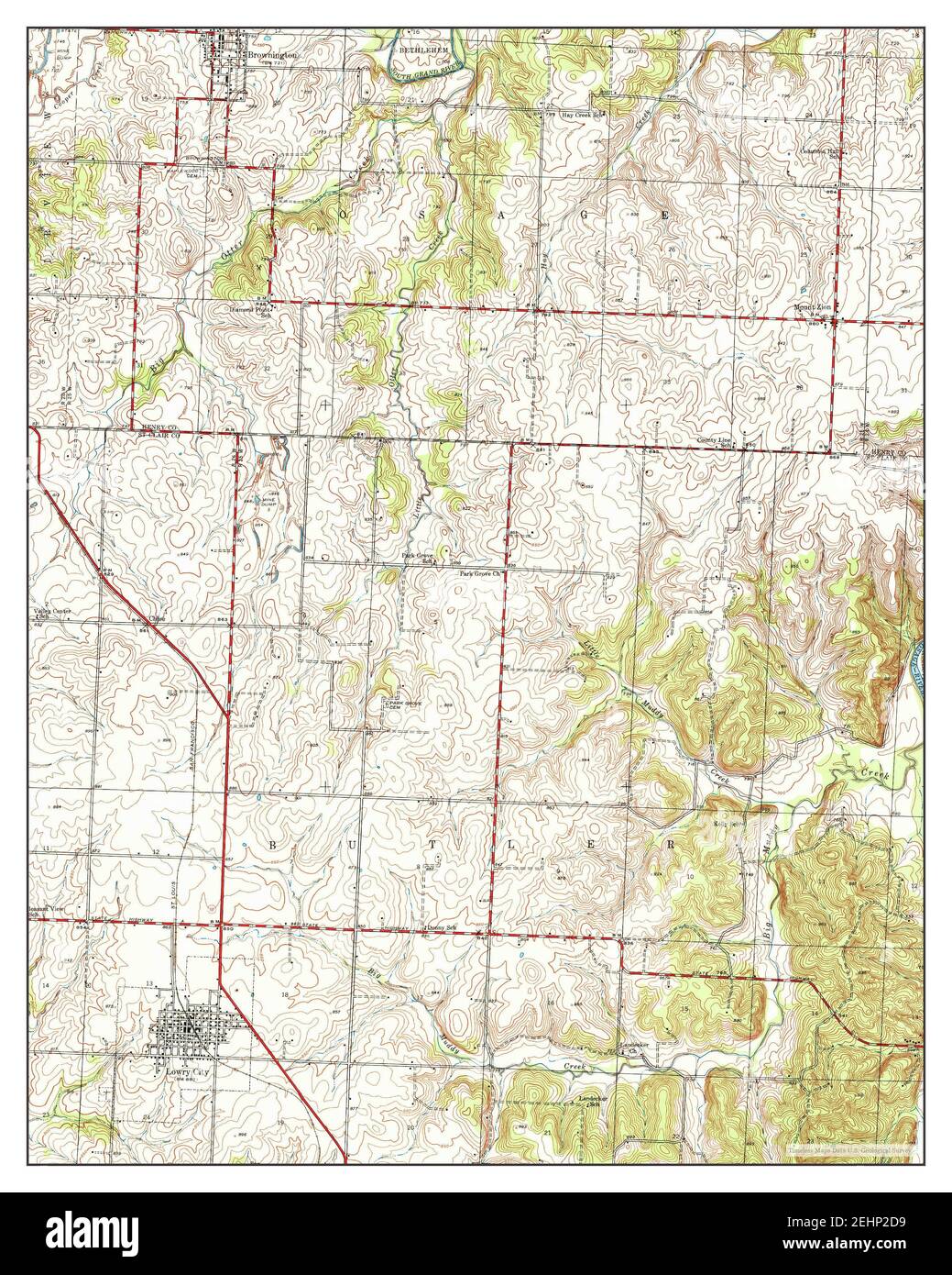 Lowry City, Missouri, map 1941, 124000, United States of America by