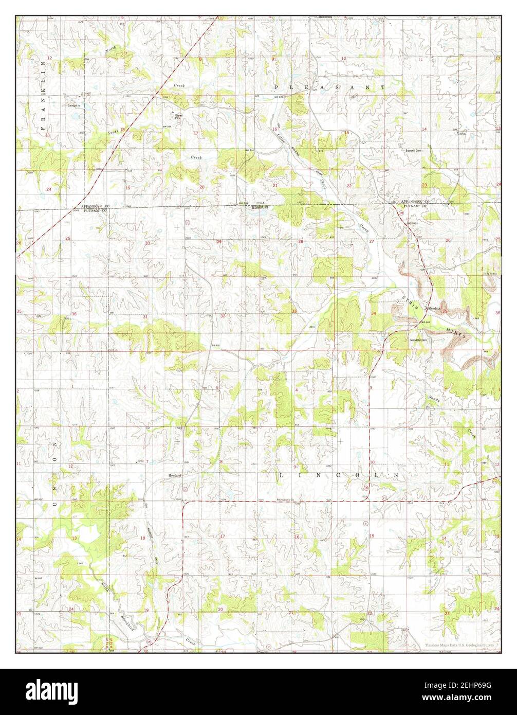 Mendota, Missouri, map 1979, 1:24000, United States of America by Timeless Maps, data U.S. Geological Survey Stock Photo