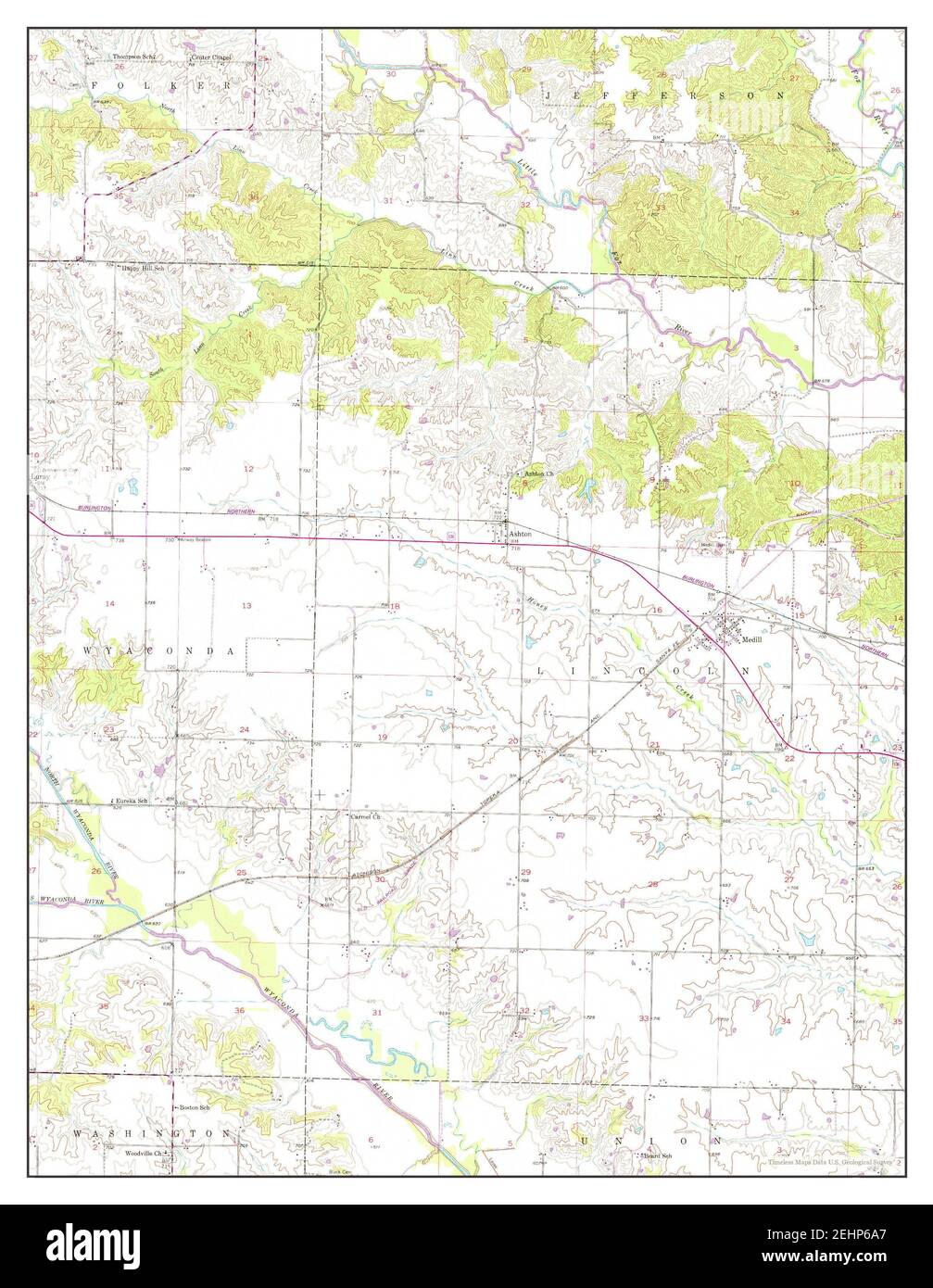 1950 missouri road map hi-res stock photography and images - Alamy