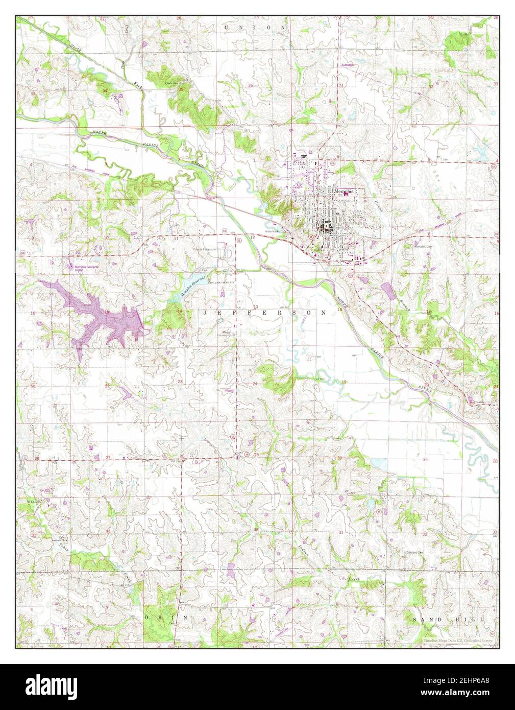 Memphis, Missouri, map 1965, 124000, United States of America by Timeless Maps, data U.S
