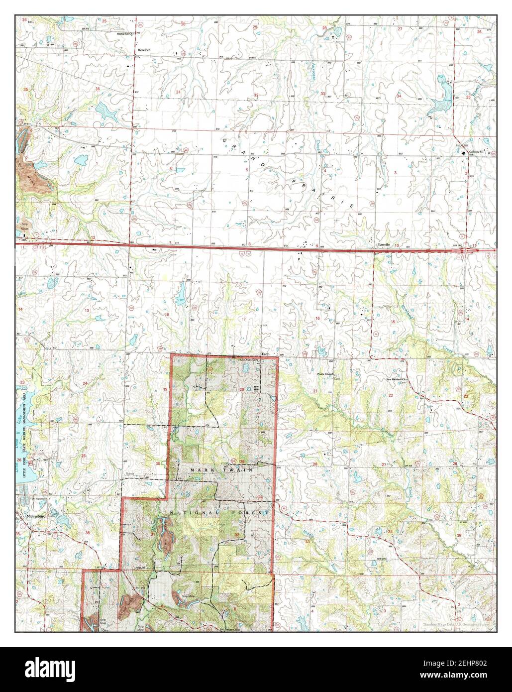 Millersburg NE, Missouri, map 2000, 1:24000, United States of America by Timeless Maps, data U.S. Geological Survey Stock Photo