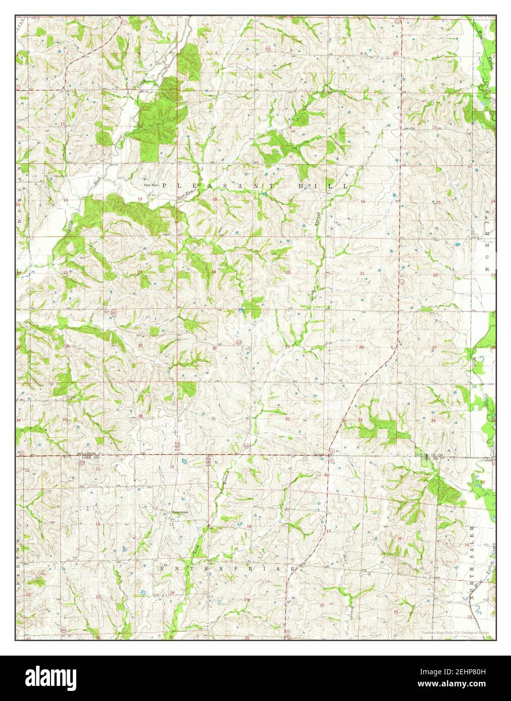 Milan SE, Missouri, map 1964, 124000, United States of America by Timeless Maps, data U.S