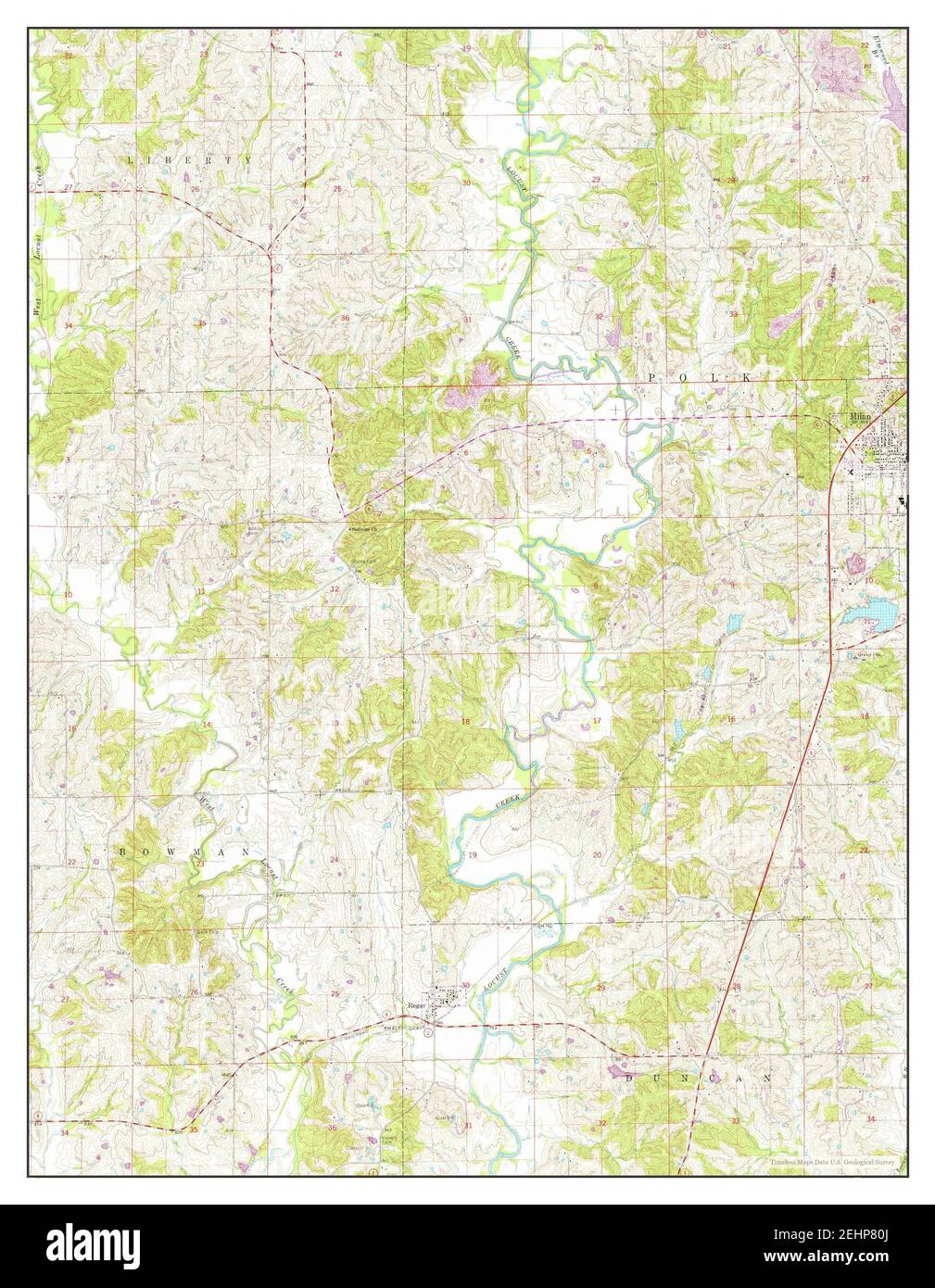 Map of milan missouri Cut Out Stock Images & Pictures Alamy