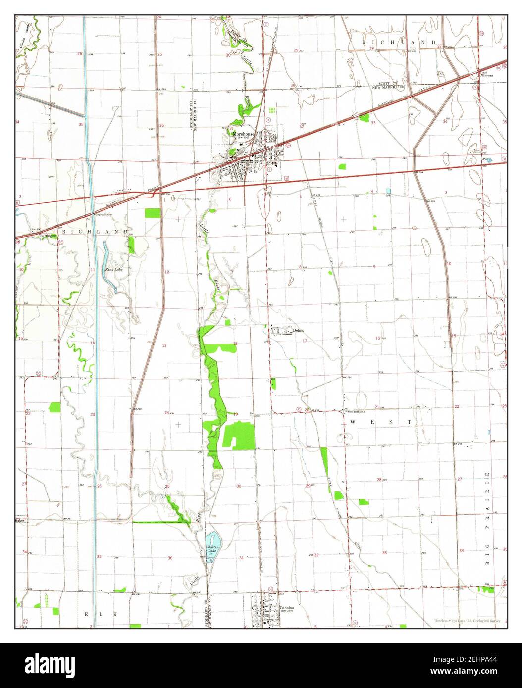 Morehouse, Missouri, map 1963, 124000, United States of America by Timeless Maps, data U.S