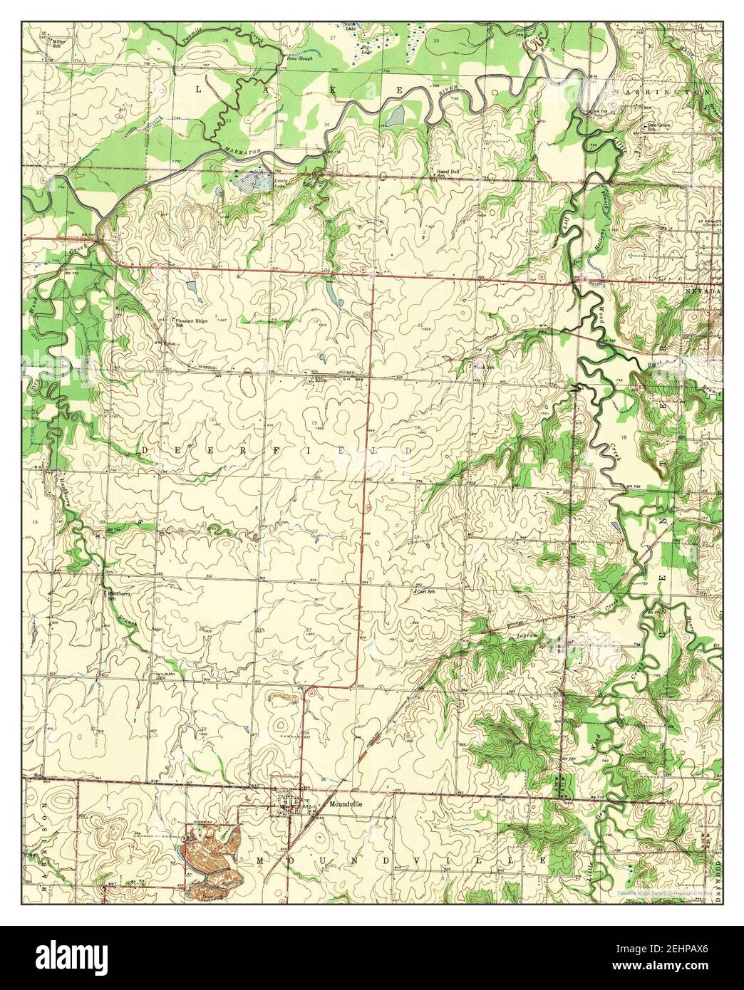 Moundville, Missouri, map 1942, 124000, United States of America by