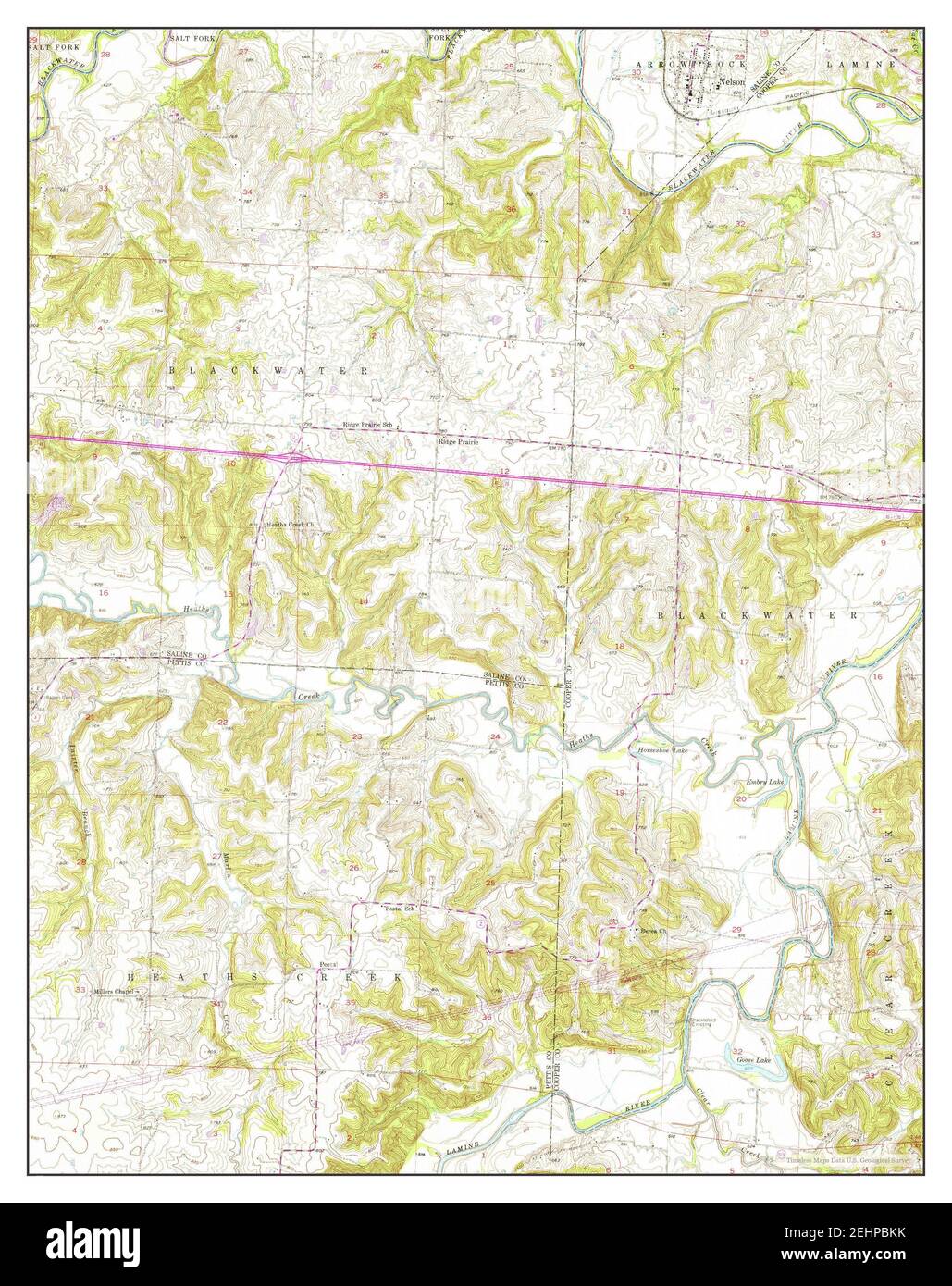 Nelson, Missouri, map 1953, 124000, United States of America by Timeless Maps, data U.S