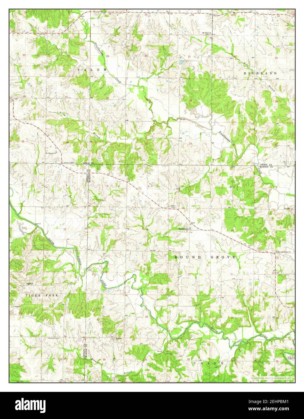 Nelsonville, Missouri, map 1964, 124000, United States of America by