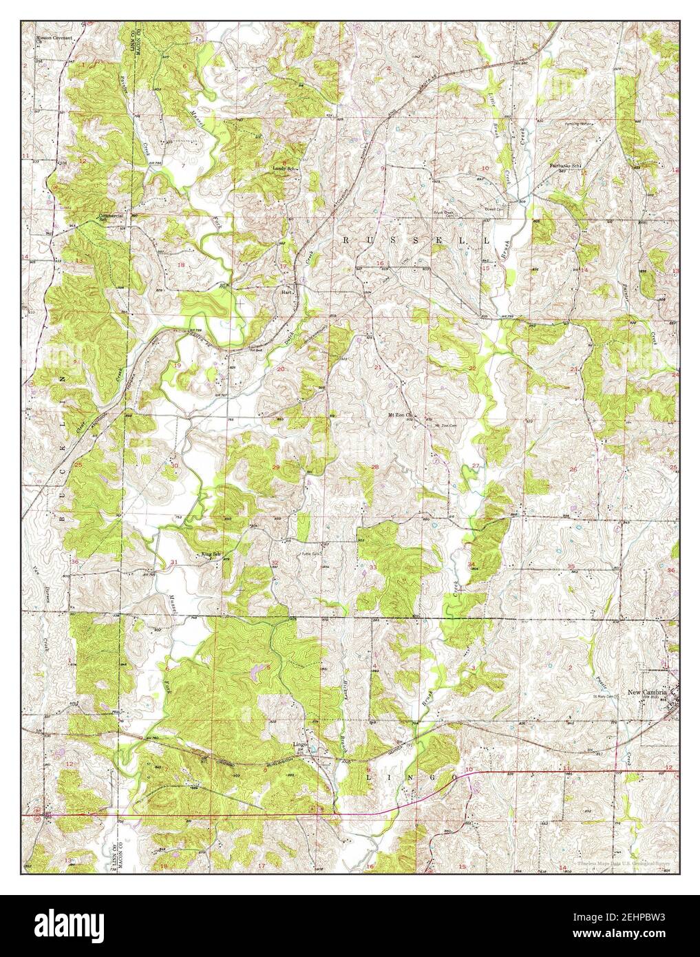 New Cambria West, Missouri, map 1950, 124000, United States of America