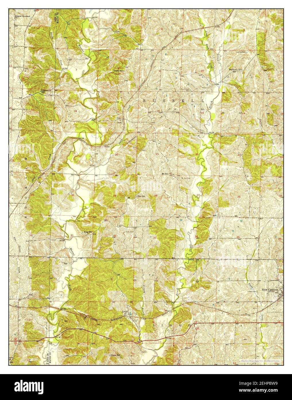 Map Of Western Missouri New Cambria West, Missouri, Map 1950, 1:24000, United States Of America By  Timeless Maps, Data U.s. Geological Survey Stock Photo - Alamy