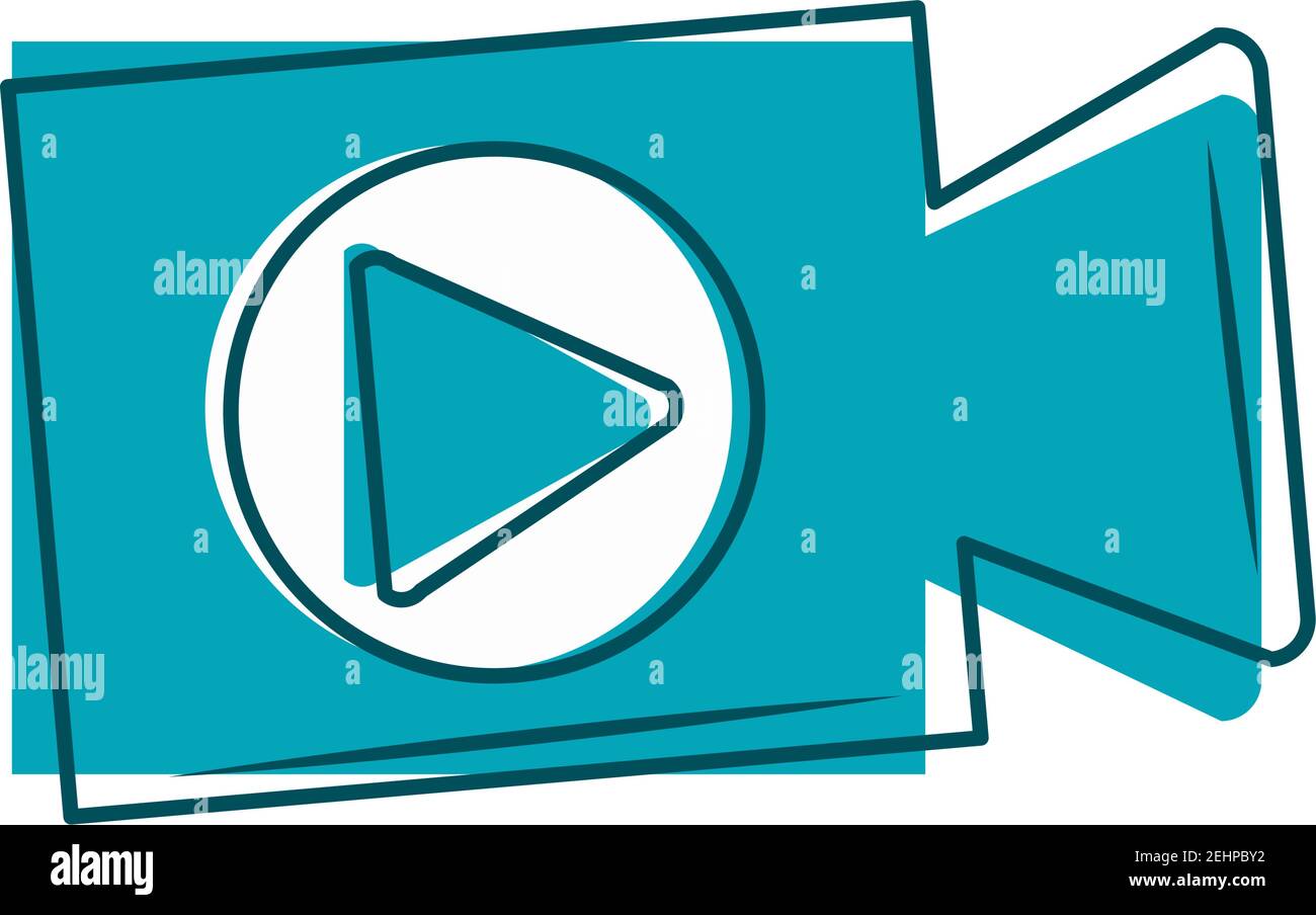 live stream camera play button vector illustration blue design Stock Vector Image & Art Alamy
