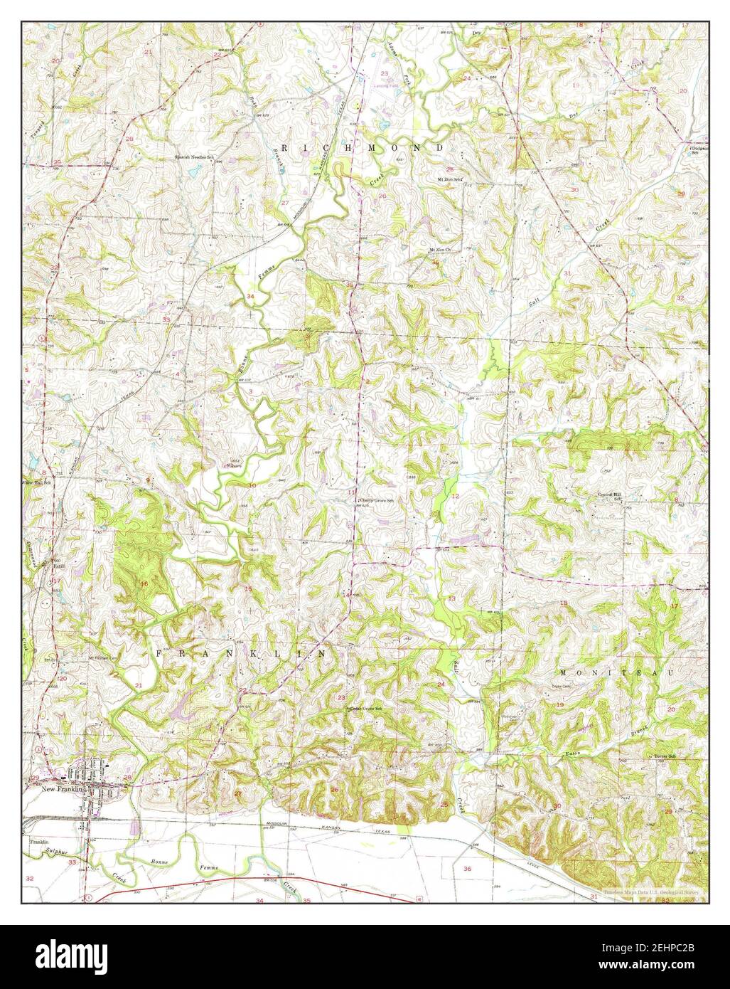 New Franklin, Missouri, map 1952, 124000, United States of America by
