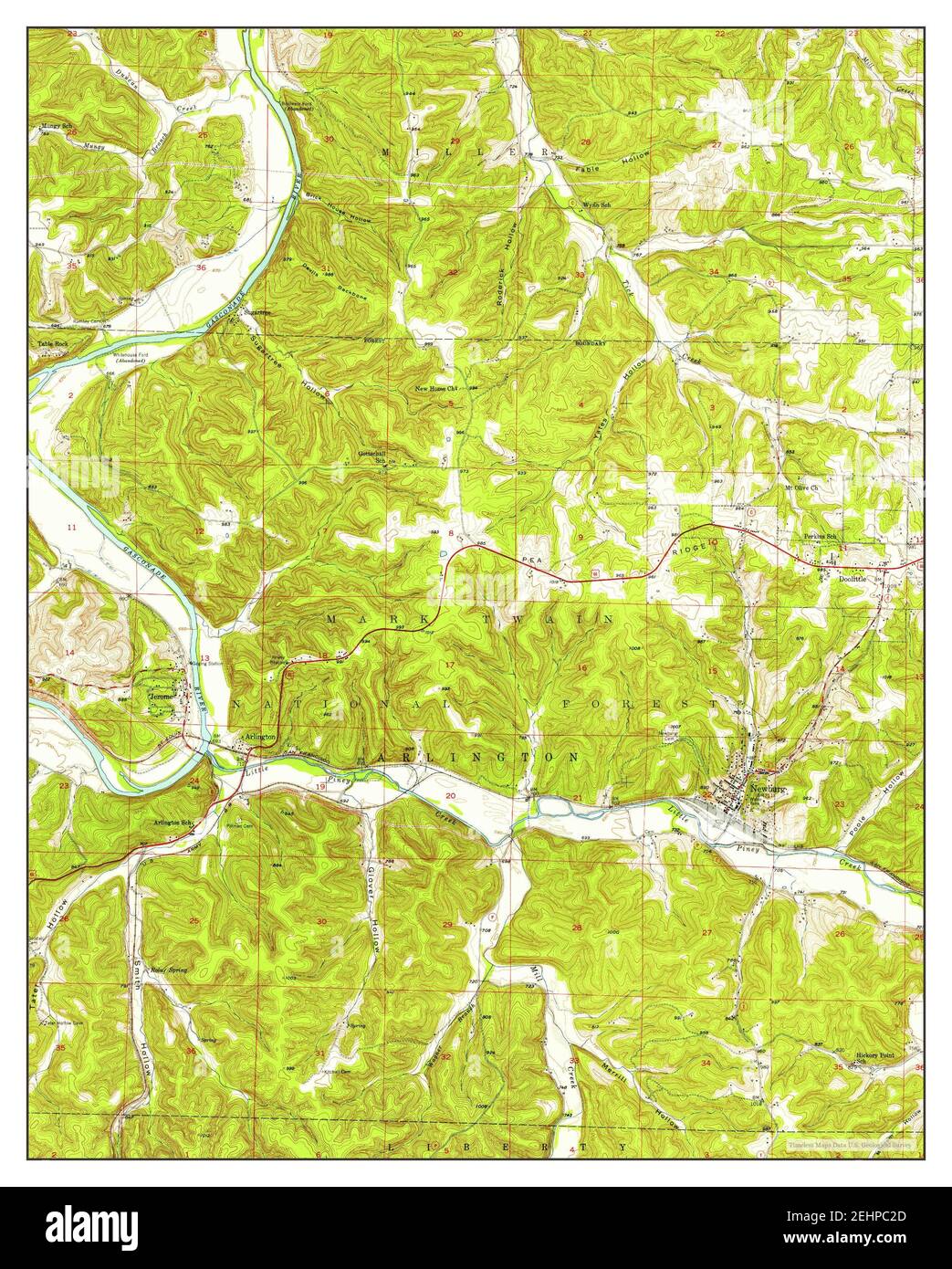 Newburg, Missouri, map 1950, 124000, United States of America by
