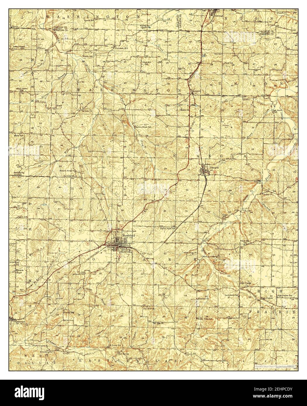 Niangua, Missouri, map 1948, 162500, United States of America by