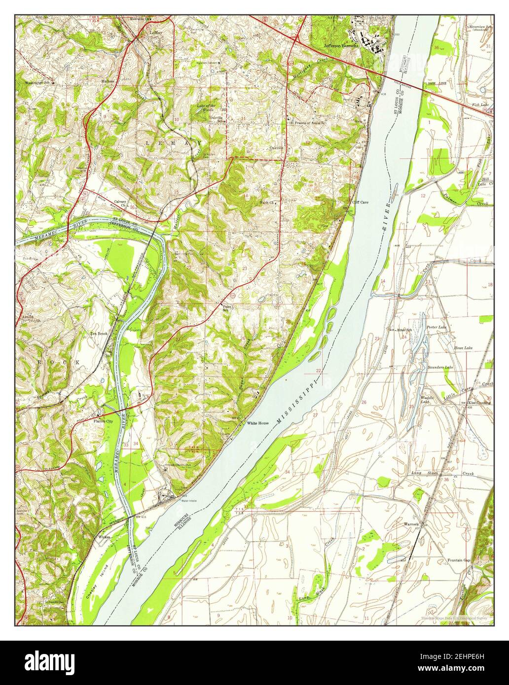 Oakville, Missouri, map 1954, 124000, United States of America by