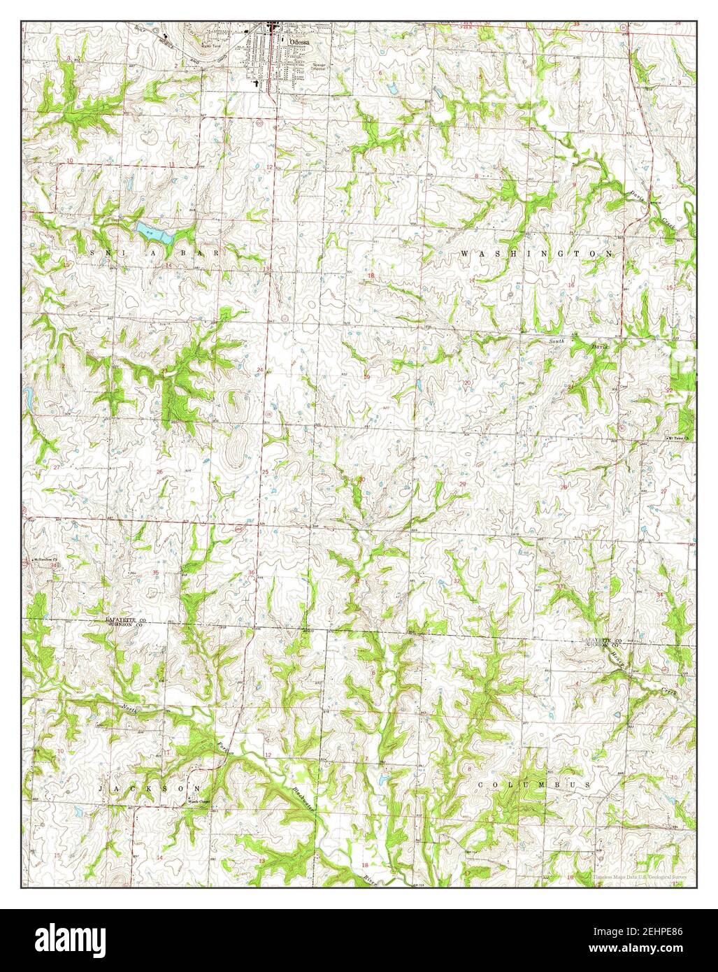Odessa South, Missouri, map 1963, 124000, United States of America by