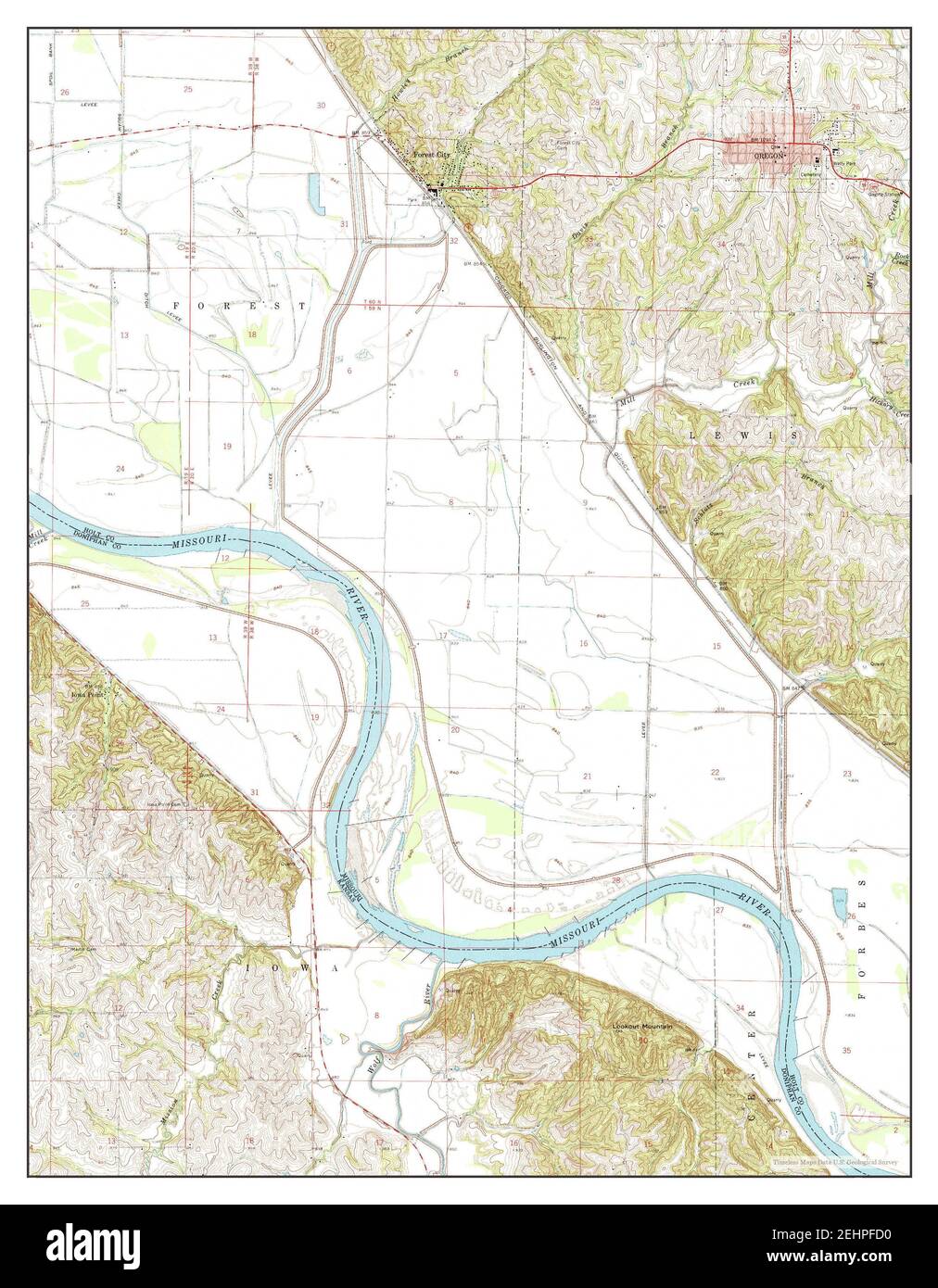 Oregon, Missouri, map 1959, 1:24000, United States of America by Timeless Maps, data U.S 