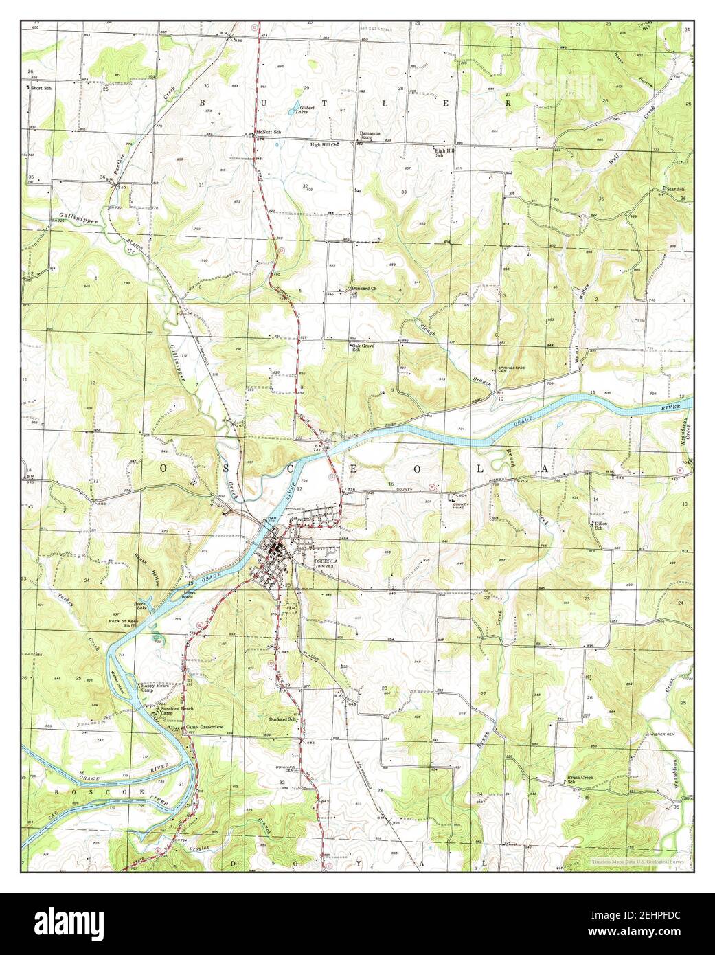 Osceola, Missouri, map 1939, 124000, United States of America by