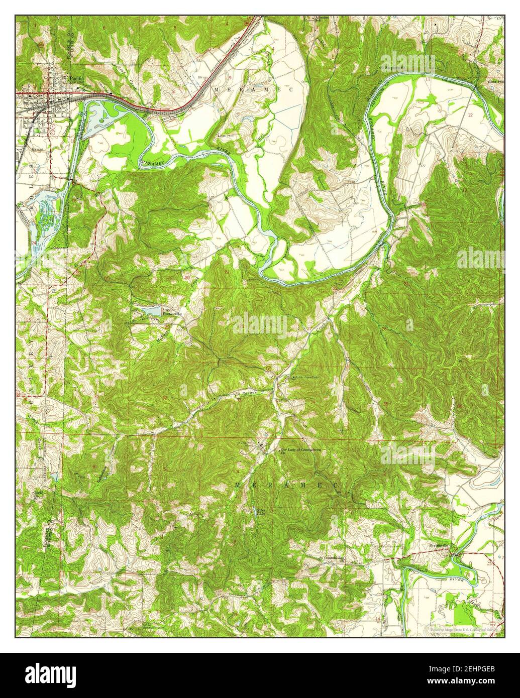 Pacific, Missouri, map 1954, 124000, United States of America by Timeless Maps, data U.S