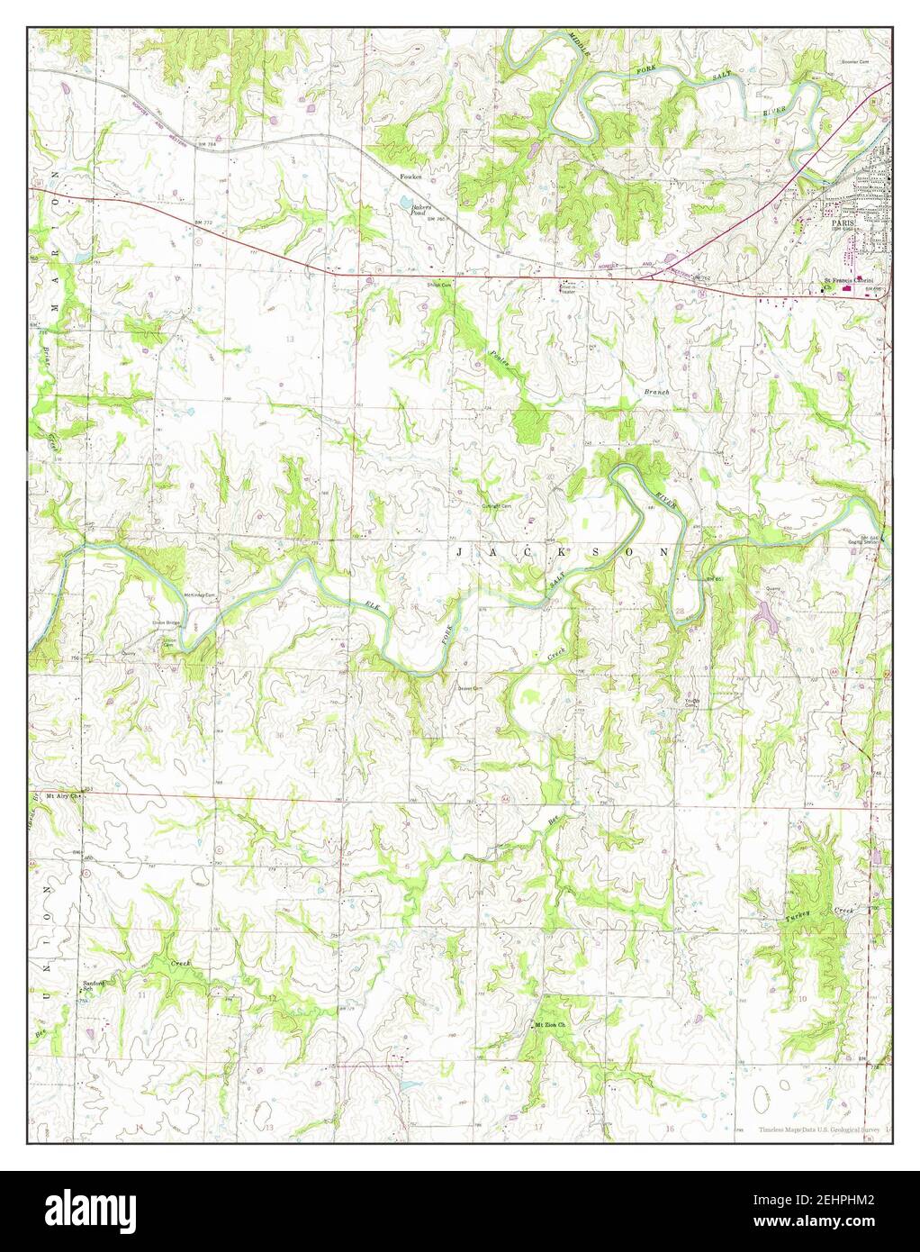 Paris West, Missouri, map 1960, 124000, United States of America by