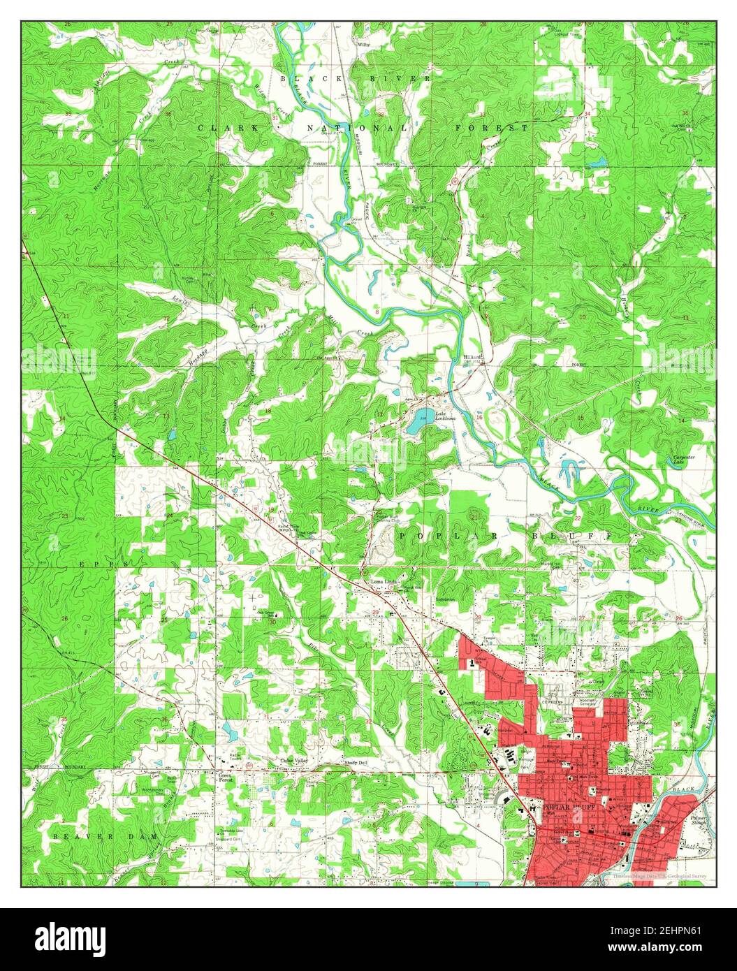 Poplar Bluff, Missouri, map 1966, 124000, United States of America by Timeless Maps, data U.S