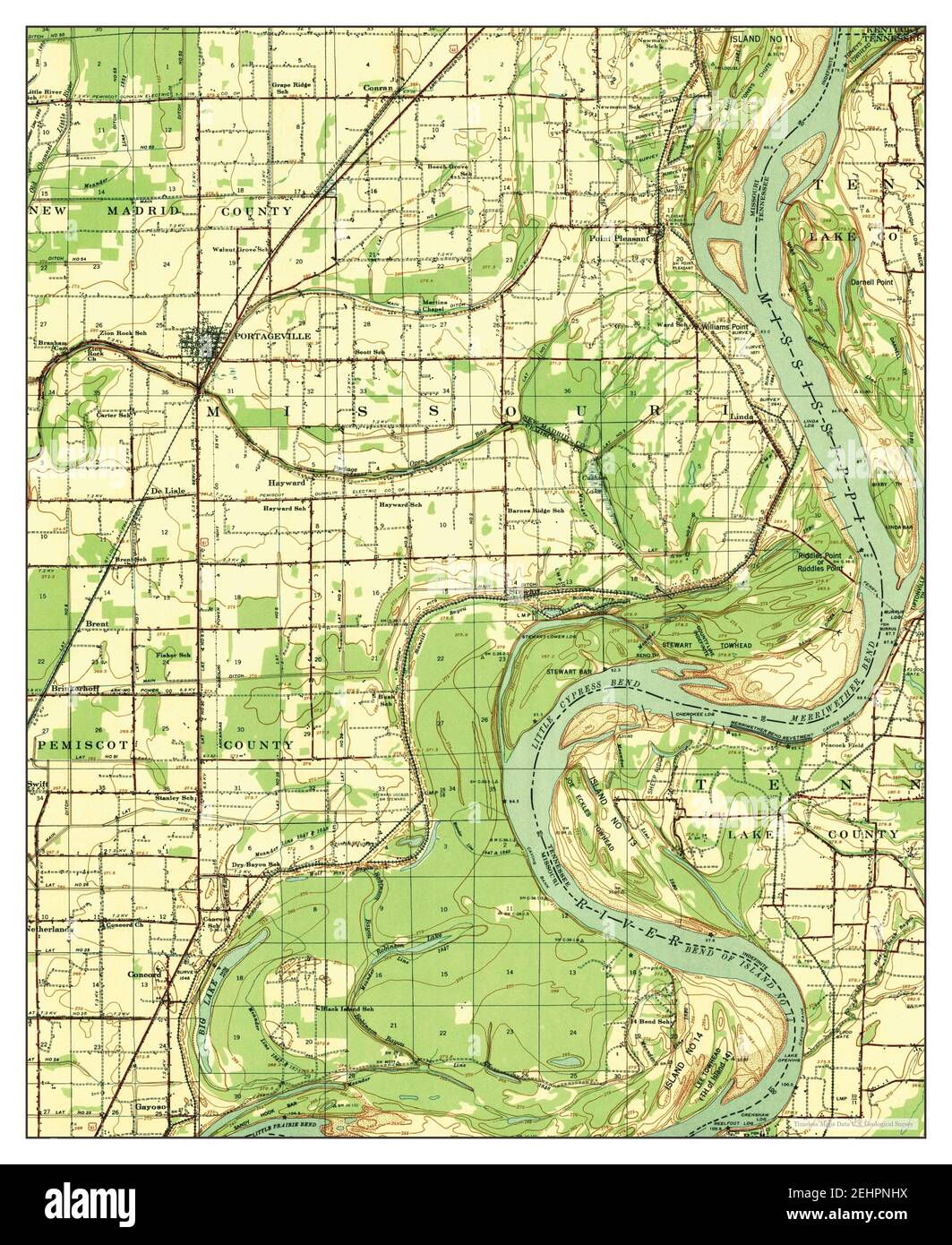 Map of portageville missouri Cut Out Stock Images & Pictures Alamy